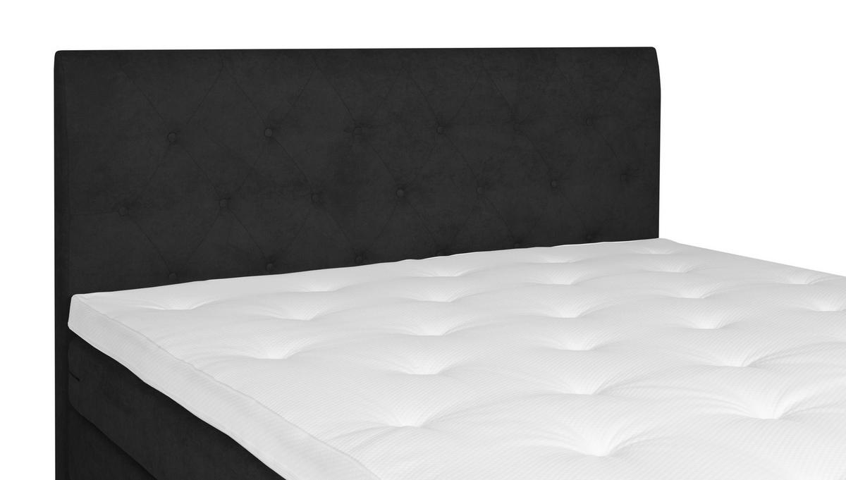 BOXSPRINGBETT 180/200 cm  in Anthrazit  - Chromfarben/Anthrazit, Design, Textil/Metall (180/200cm) - Welnova