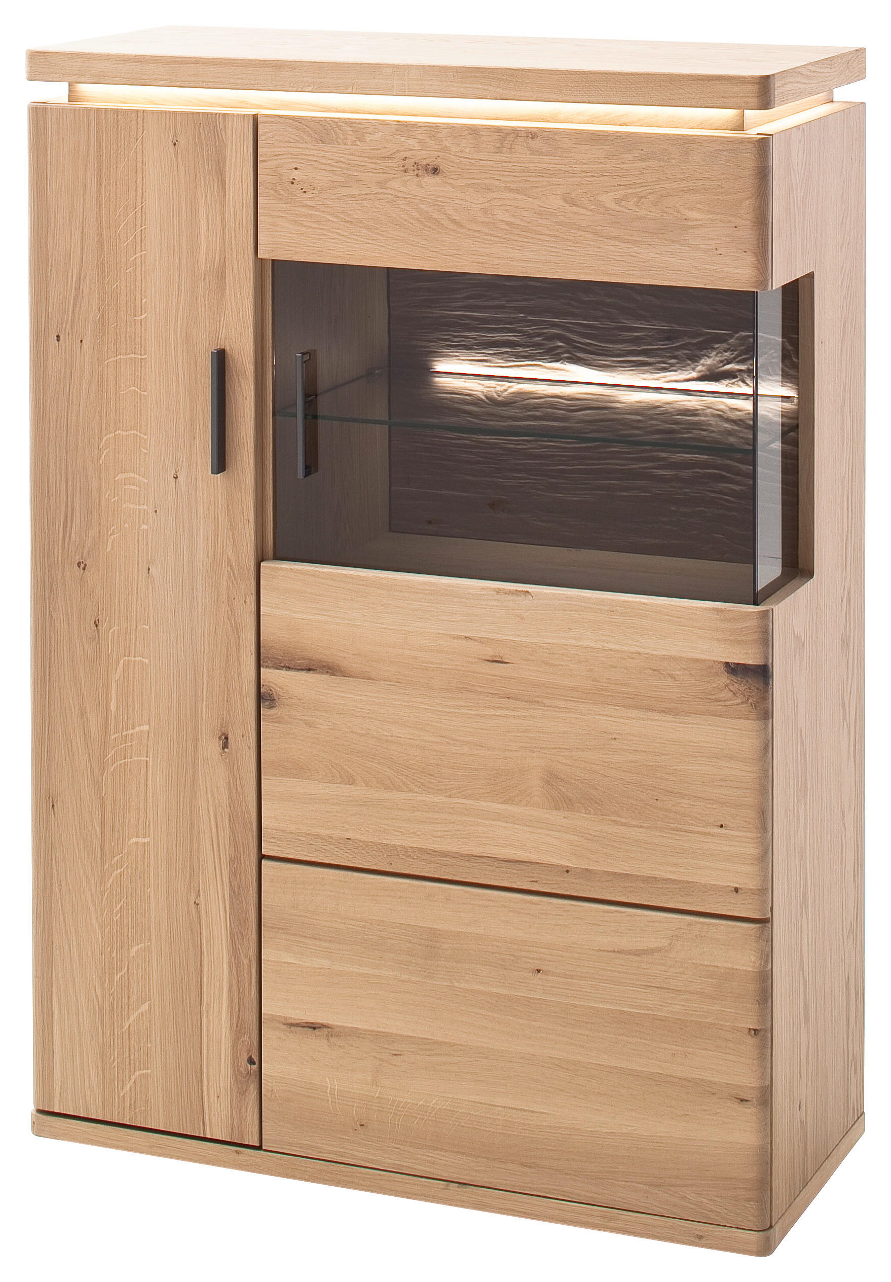 Linea Natura VYSOKÁ KOMODA, trámový dub, barvy dubu, 90/128/37 cm