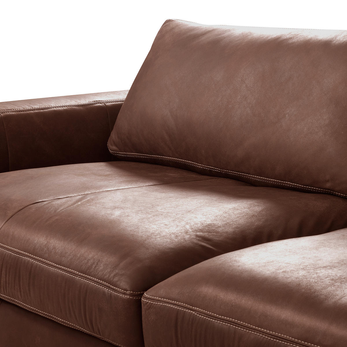 3-SITZER-SOFA  in Echtleder Braun   - Beige/Schwarz, Design, Leder/Kunststoff (300/85/123cm) - Livetastic