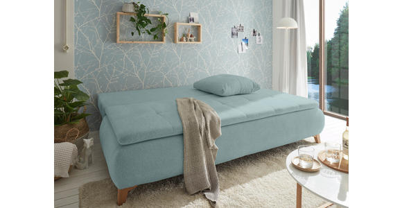 SCHLAFSOFA Webstoff Mintgrün  - Eichefarben/Mintgrün, Design, Kunststoff/Textil (202/94/104cm) - Carryhome