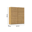 SCHWEBETÜRENSCHRANK  in Eichefarben  - Eichefarben, Design, Holzwerkstoff/Kunststoff (201/223/68cm) - Novel