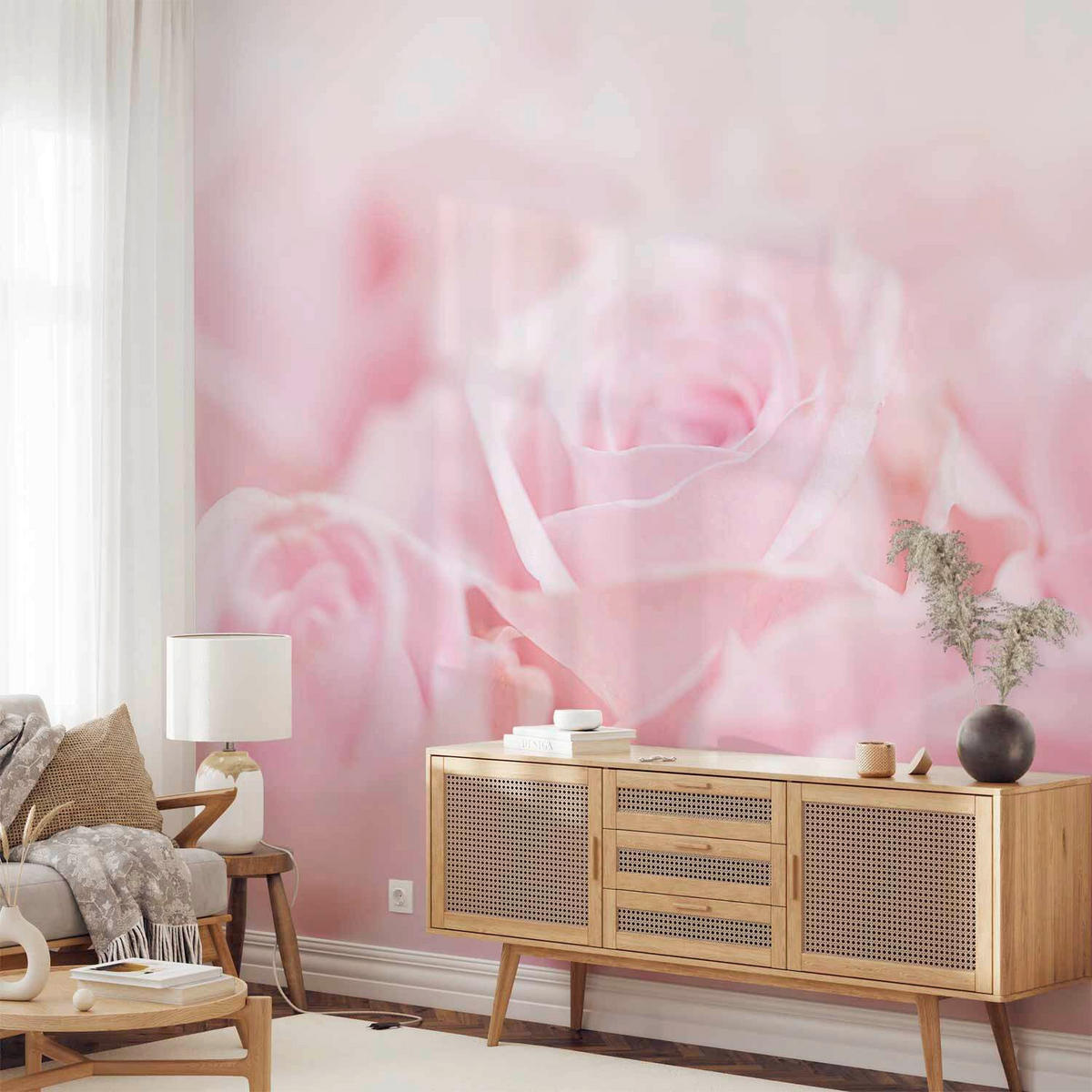 FOTOTAPETE  - Hellrosa/Weiß, LIFESTYLE, Textil (400/280cm) - artgeist