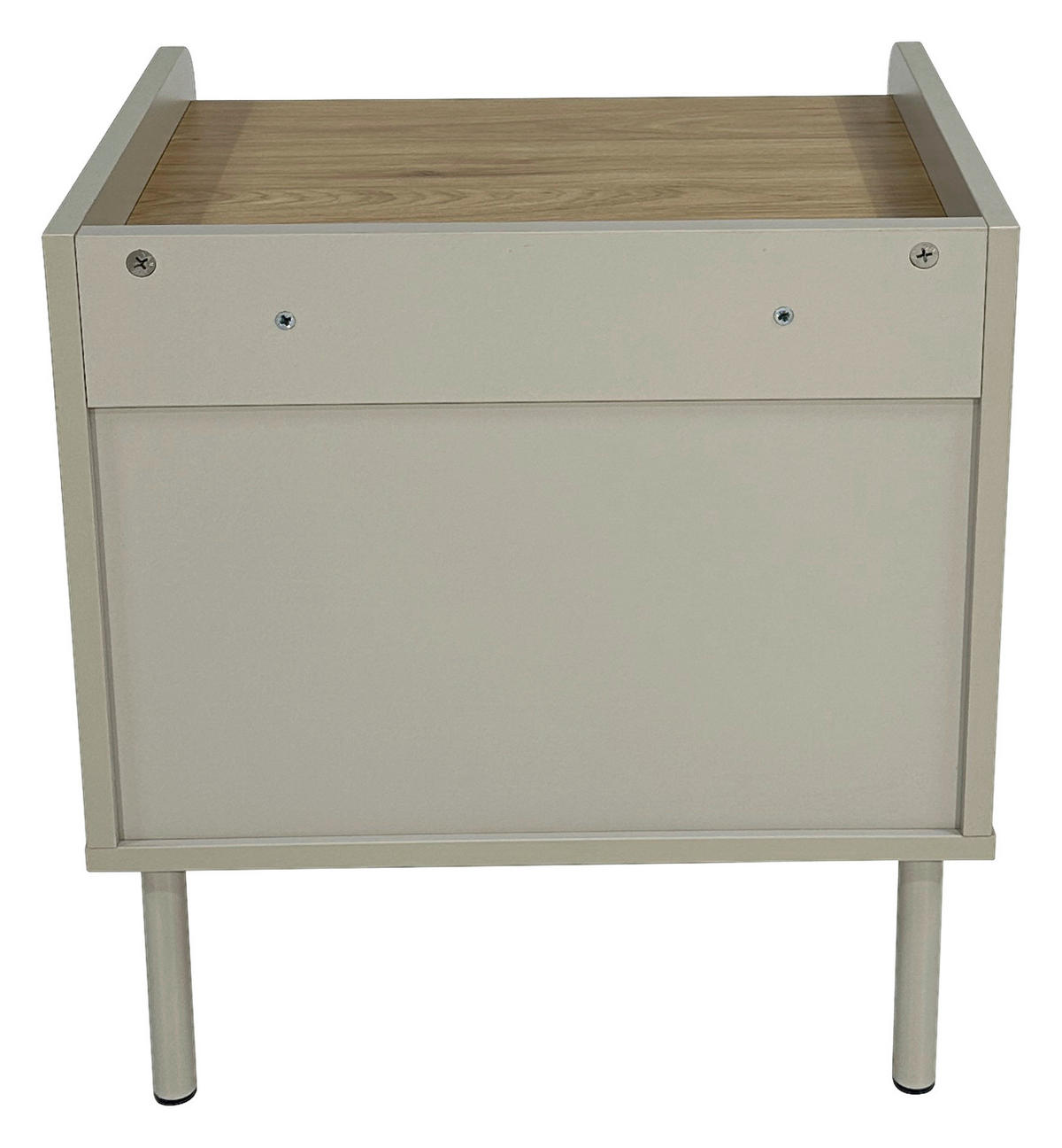 NACHTKÄSTCHEN in Grau, Eichefarben  - Eichefarben/Goldfarben, Design, Holzwerkstoff/Metall (50/54/40cm) - Xora