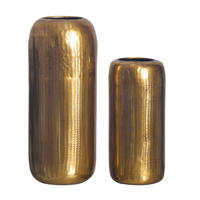 DEKOVASE  - Goldfarben, Design, Metall (16/40,5/16cm) - Livetastic