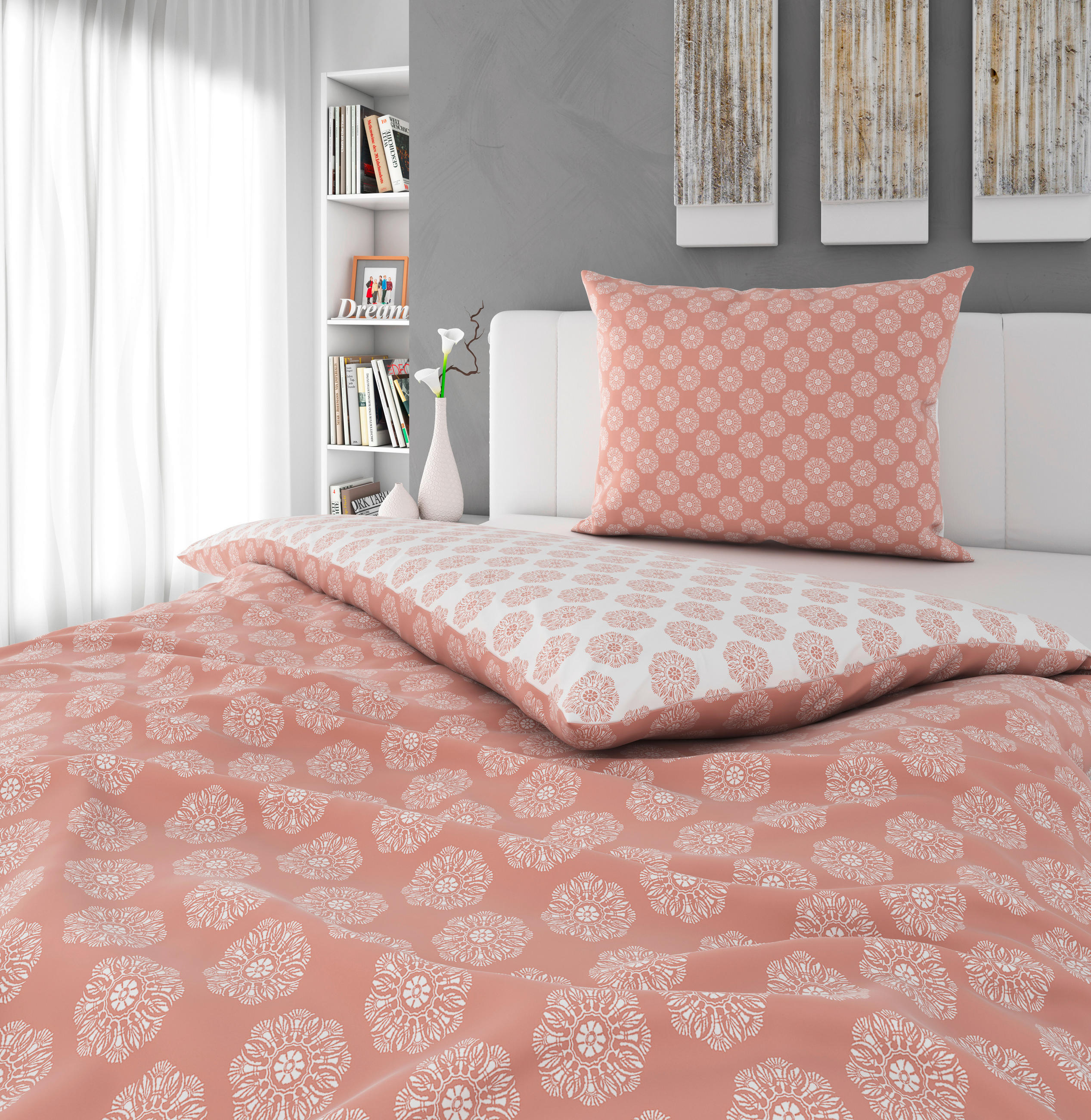 OBOUSTRANNÉ POVLEČENÍ, satén, růžová, 140/200 cm - růžová, Konvenční, textil (140/200cm) - Esposa