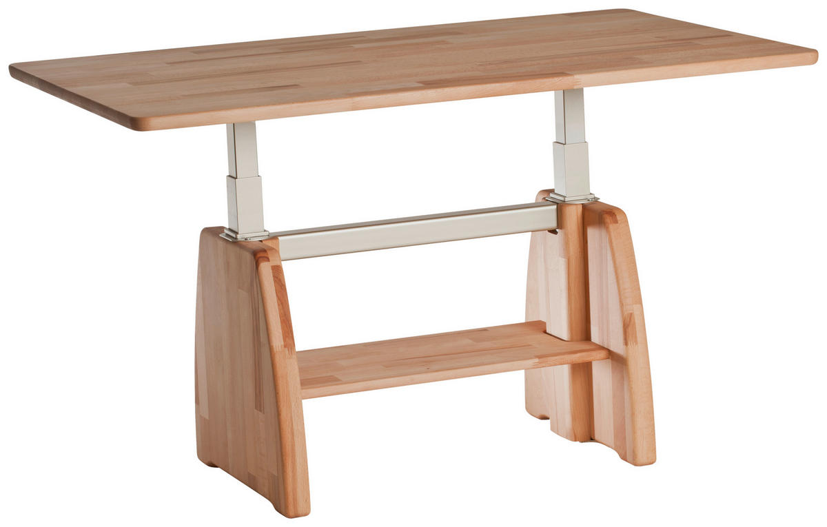 COUCHTISCH Kernbuche massiv 105/65/47-66 cm rechteckig Kernbuche  - Kernbuche, MODERN, Holz/Metall (105/65/47-66cm)