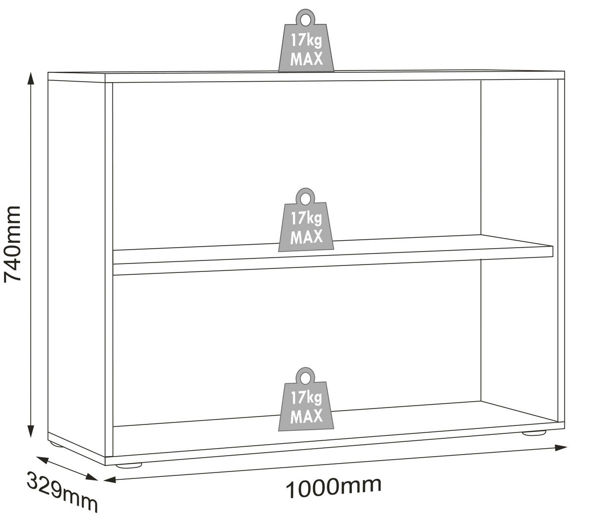 AKTENREGAL 100/74/33 cm  - Honigeiche/Anthrazit, Design, Holzwerkstoff/Kunststoff (100/74/33cm) - P & B