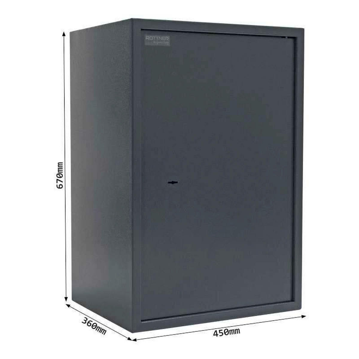 TRESOR - Anthrazit, KONVENTIONELL, Metall (45/67/36cm) - ROTTNER