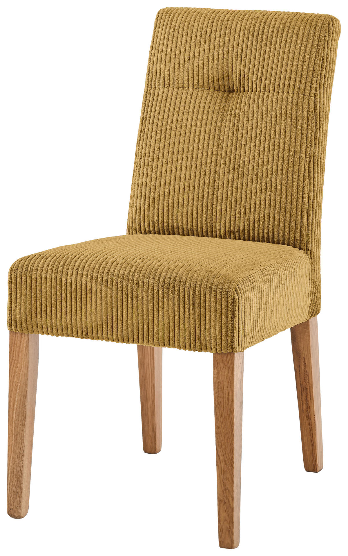 STUHL Cord Eichefarben, Currygelb Eiche massiv  - Currygelb/Eichefarben, KONVENTIONELL, Holz/Textil (47,5/91,5/63cm) - home24