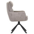 ARMLEHNSTUHL  Stoffauswahl, Sitzfläche 360° drehbar, automatische Rückholfunktion Cord  - Taupe/Schwarz, Design, Textil/Metall (60/95/62cm) - Novel