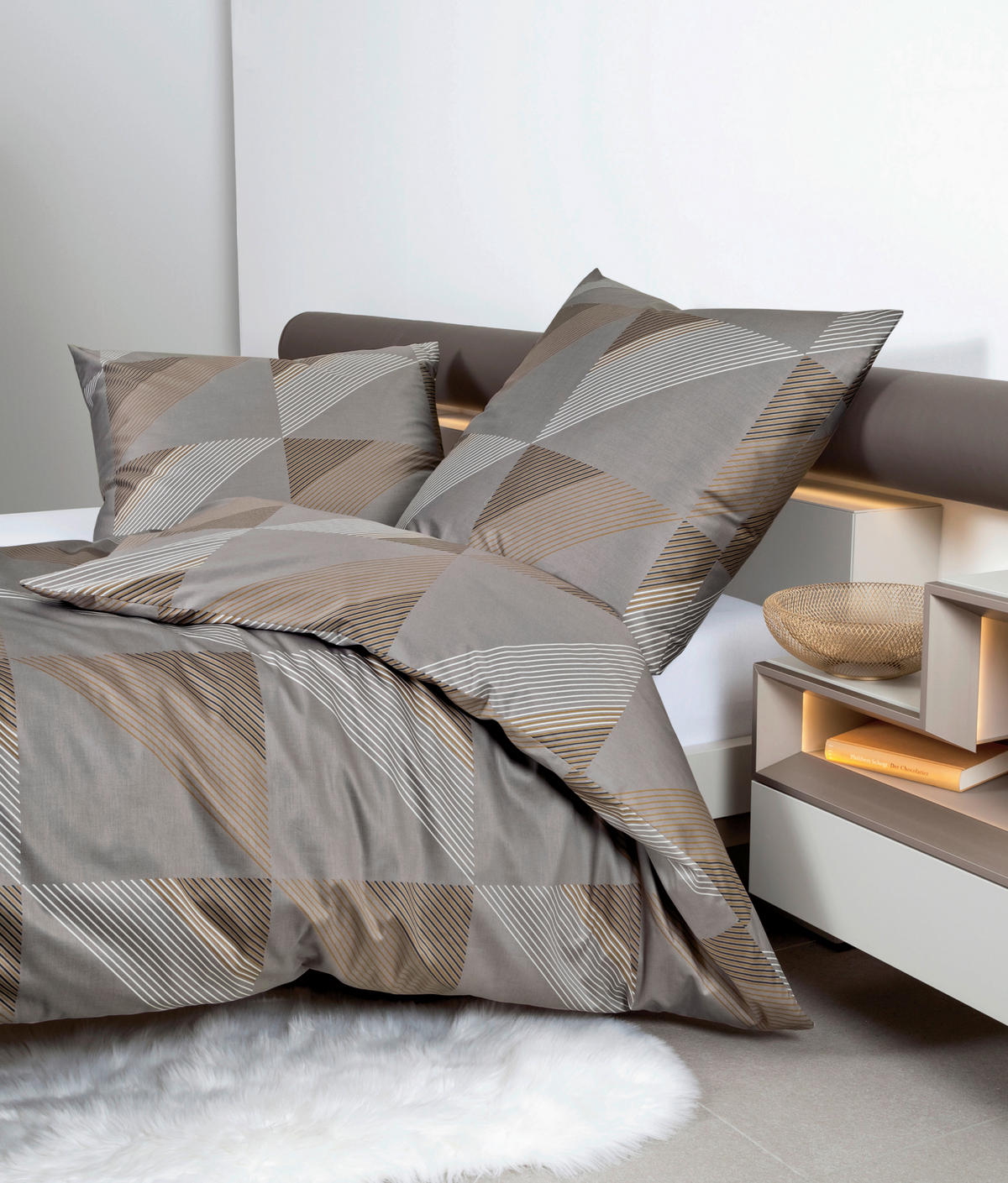 BETTWÄSCHE J.D. Makosatin 135/200 cm  - Taupe, Design, Textil (135/200cm) - Janine