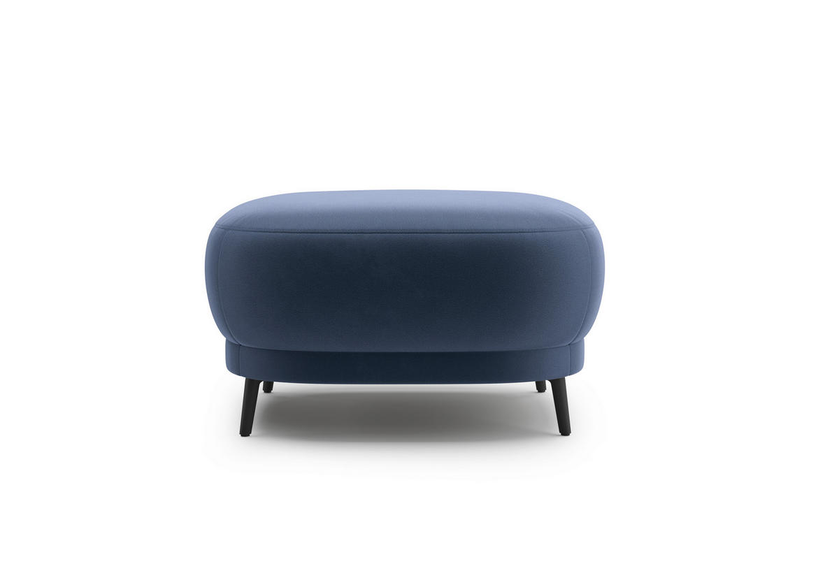 HOCKER in Textil Blau  - Blau/Schwarz, MODERN, Textil/Metall (90/49/90cm) - Sit & More