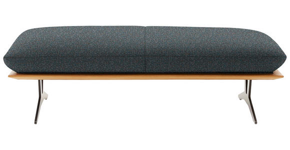 HOCKERBANK in Holz, Textil Blau  - Blau/Schwarz, Design, Holz/Textil (150/43/60cm) - Dieter Knoll