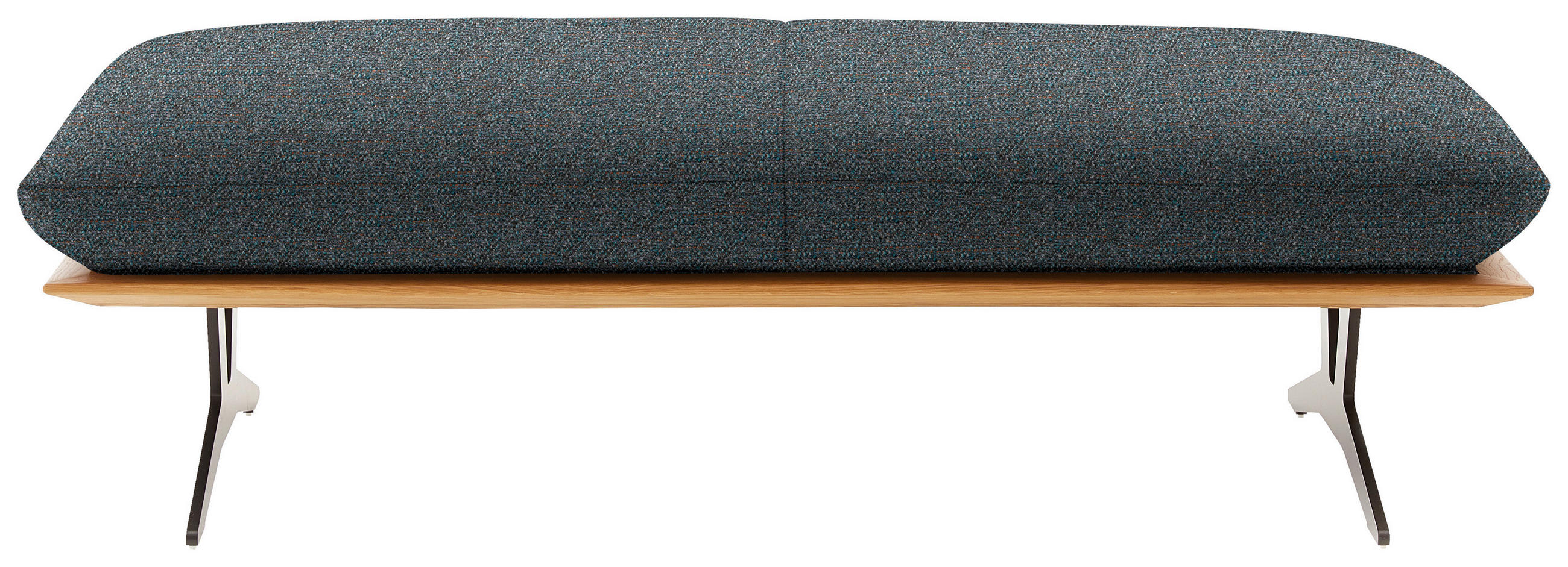 HOCKERBANK in Holz, Textil Blau  - Blau/Schwarz, Design, Holz/Textil (150/43/60cm) - Dieter Knoll
