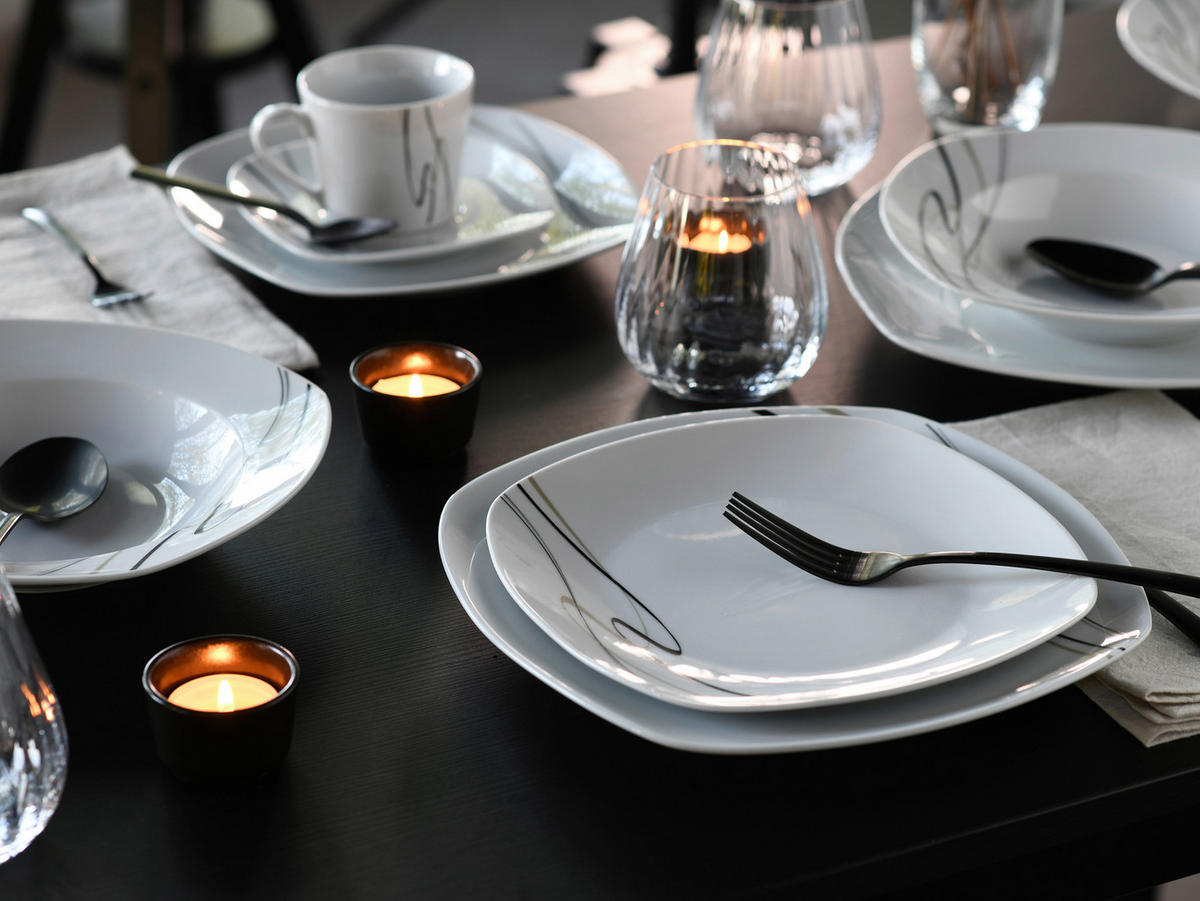 TAFELSERVICE 12-teilig  - Weiss, Basics, Keramik - Creatable