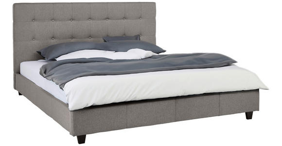POLSTERBETT Lattenrost Hellgrau 180/200 cm - Hellgrau, MODERN, Holz/Textil (180/200cm) - Carryhome