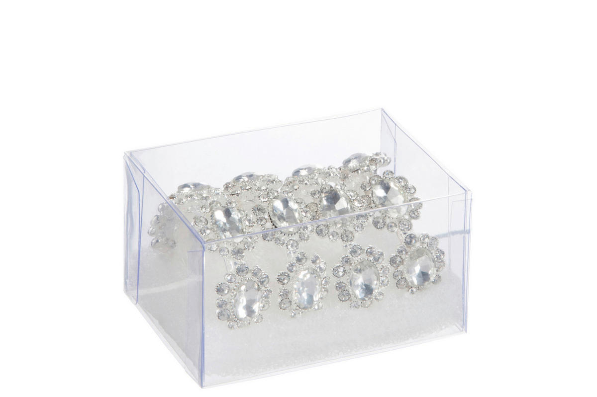 SERVIETTENRINGESET   - Weiß, Basics, Kunststoff/Metall (5,5/2/5cm)