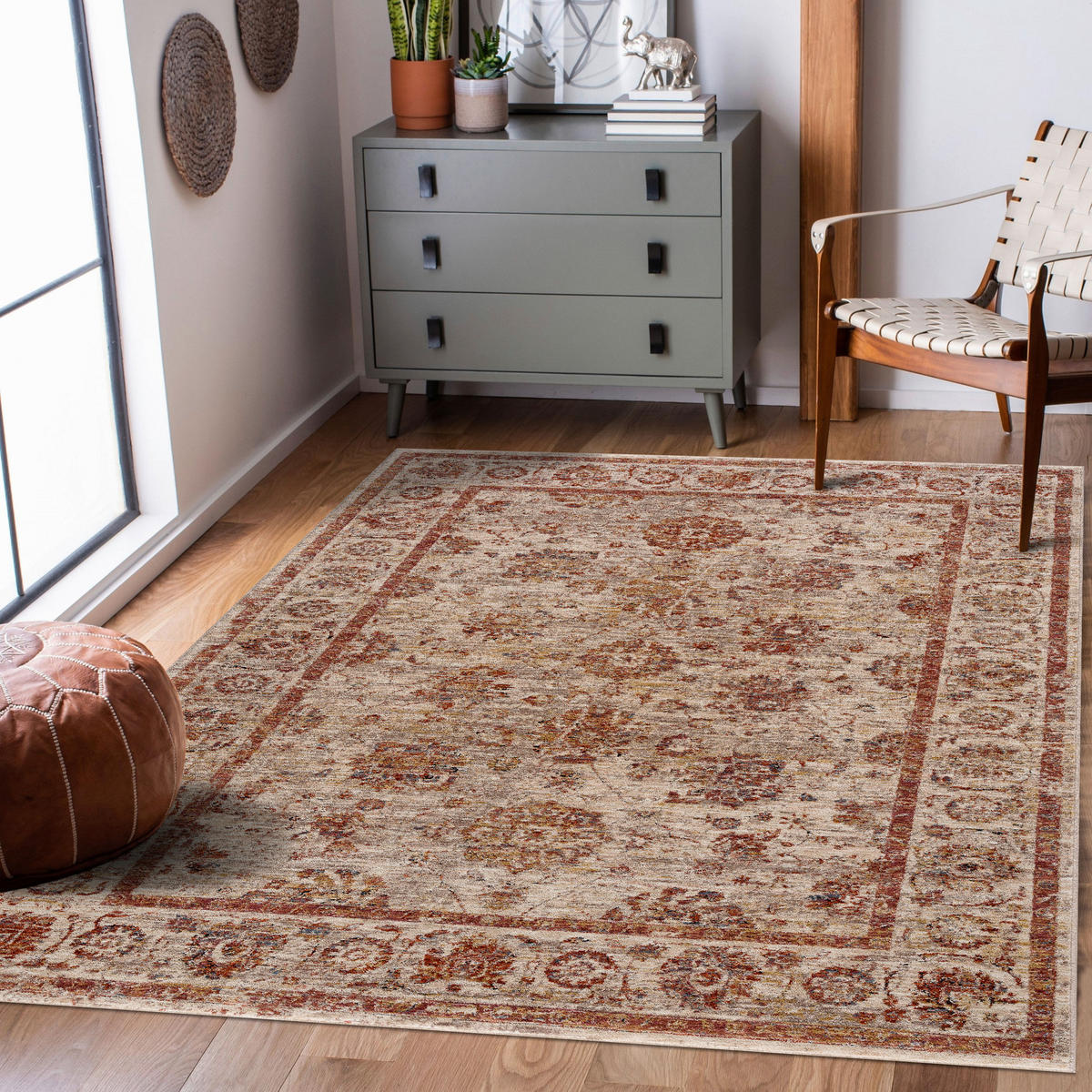 WEBTEPPICH 80/150 cm Creme, Rot  - Rot/Creme, LIFESTYLE, Textil (80/150cm) - Novel