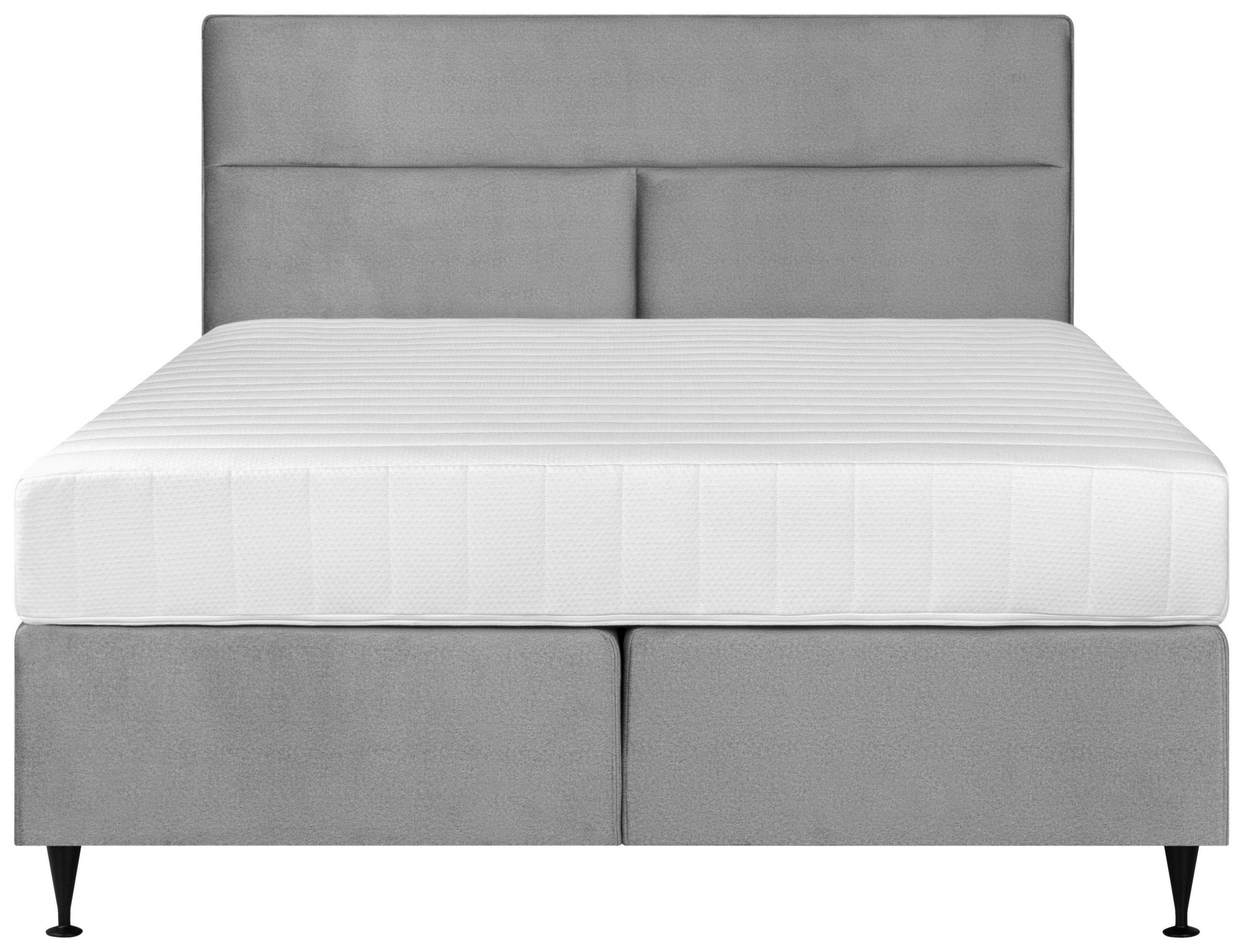 BOXSPRINGBETT 180/200 cm  in Grau  - Schwarz/Grau, MODERN, Textil (180/200cm) - Livetastic