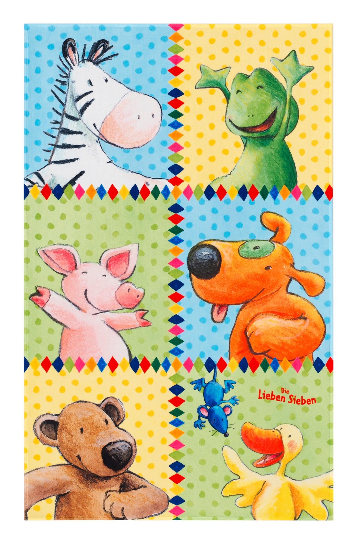 KINDERTEPPICH 100/160 cm Die Lieben Sieben  - Blau/Gelb, Trend, Kunststoff/Textil (100/160cm)