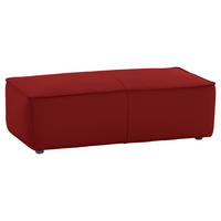 HOCKER Echtleder Rot  - Rot/Schwarz, MODERN, Leder/Kunststoff (120/39/60cm) - Chilliano