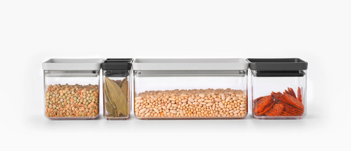 POSODA ZA SHRANJEVANJE  Tasty+  22,1/10,6/11,1 cm           - temno siva, Basics, umetna masa (22,1/10,6/11,1cm) - Brabantia
