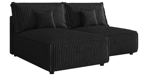 ECKSOFA Anthrazit Cord Zierkissen, Rückenkissen, Schlaffunktion, Rücken echt  - Anthrazit/Schwarz, MODERN, Kunststoff/Textil (153/200cm) - Xora