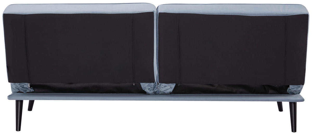 SCHLAFSOFA  in Samt Hellblau  - Schwarz/Hellblau, Trend, Holz/Textil (191/81/81cm) - Ti'me