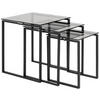BEISTELLTISCHSET quadratisch Grau, Schwarz  - Schwarz/Grau, Trend, Glas/Metall (36-50/36-50/45-55cm)