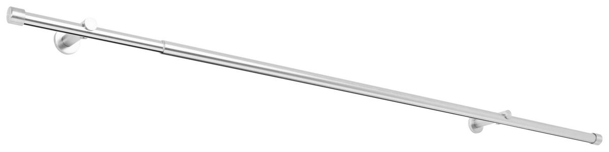 VORHANGSCHIENE - Grau Hochglanz, Basics, Metall (210/11,5/4,7cm) - Homeware