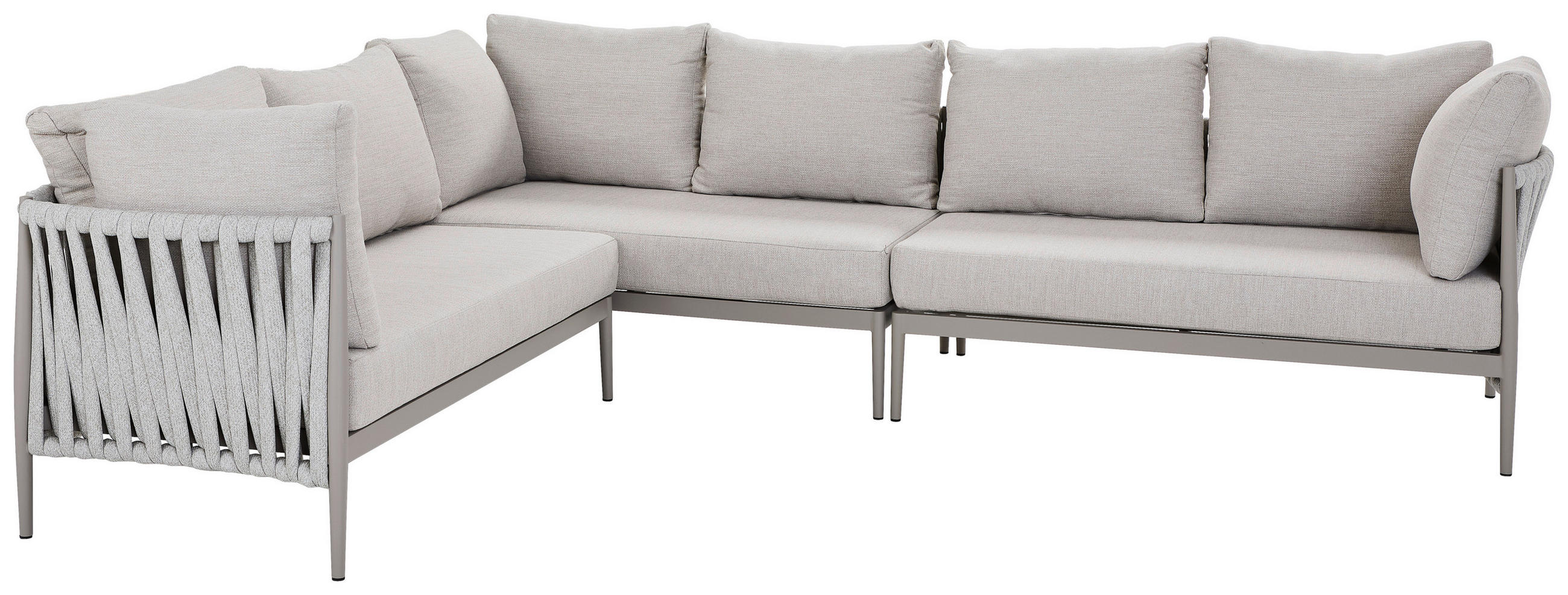 LOUNGEGARNITUR 229/296 cm Aluminium  - Beige/Hellgrau, Design, Textil/Metall (229/296cm) - Amatio