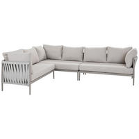 LOUNGEGARNITUR 229/296 cm Aluminium  - Beige/Hellgrau, Design, Textil/Metall (229/296cm) - Amatio