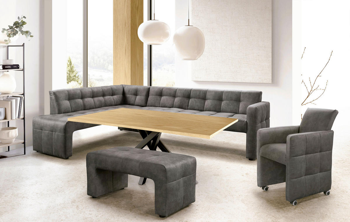KLUPA KUTNA  antracit  drvo, tekstil, drvni materijal      - crna/antracit, Moderno, drvni materijal/drvo (265/197cm) - Livetastic
