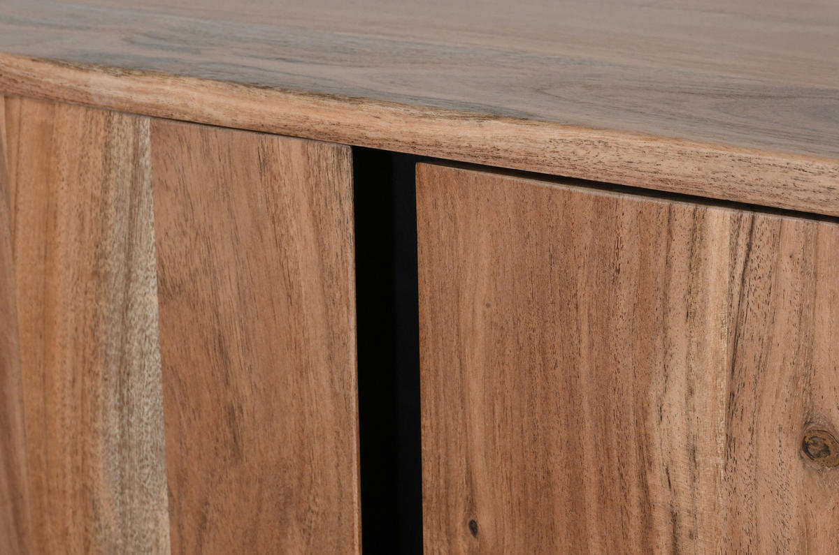 KOMMODE  in 100/120/40 cm  - Schwarz/Akaziefarben, Natur, Holz/Holzwerkstoff (100/120/40cm) - Carryhome
