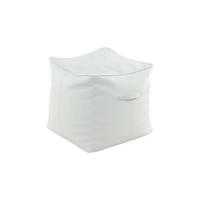 TABURETKA „PUFF“, 45/45/45 cm - biela, Basics, textil/plast (45/45/45cm)