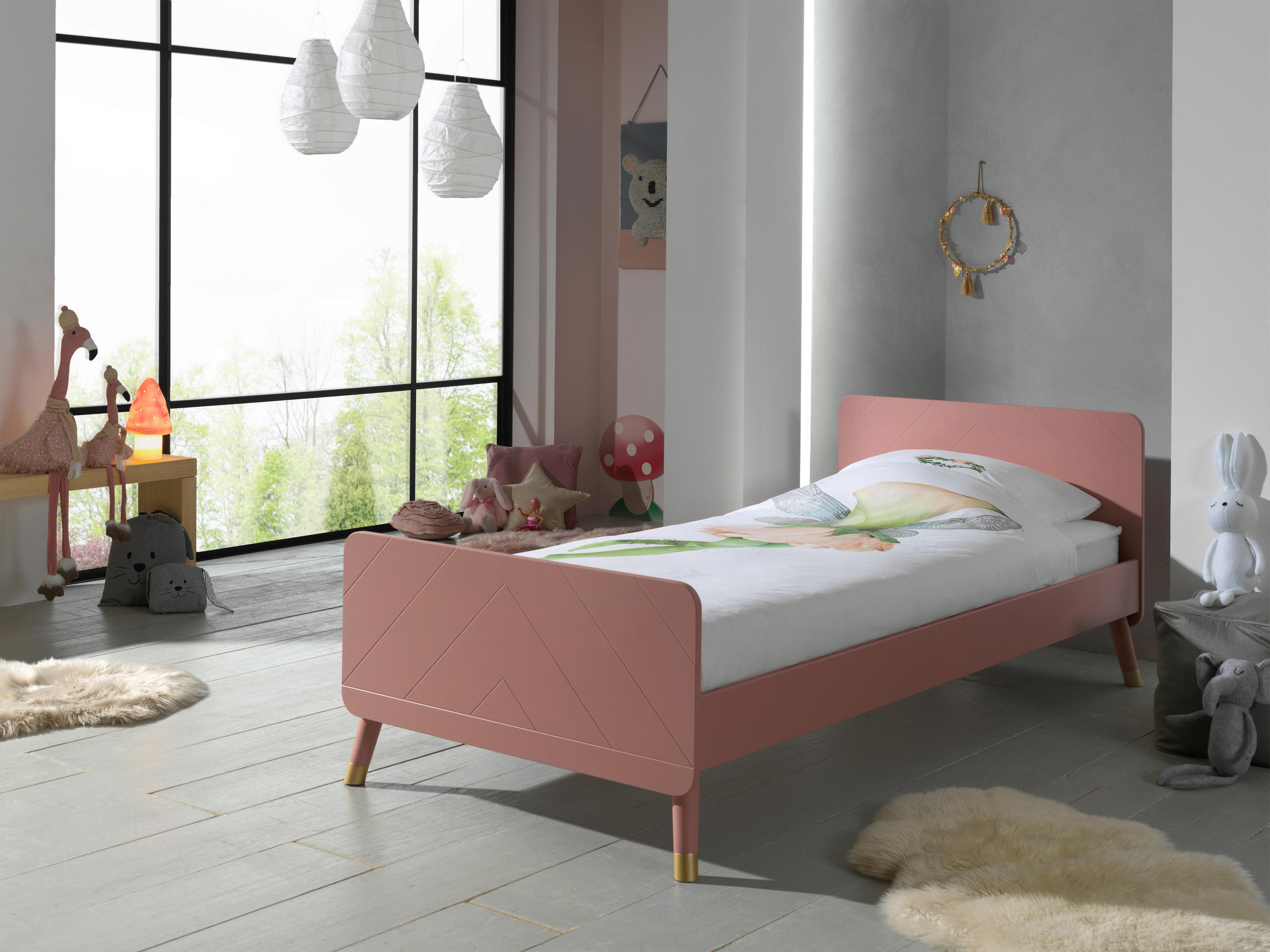 BETT 90/200 cm  in Rosa  - Rosa, KONVENTIONELL (90/200cm) - Vipack