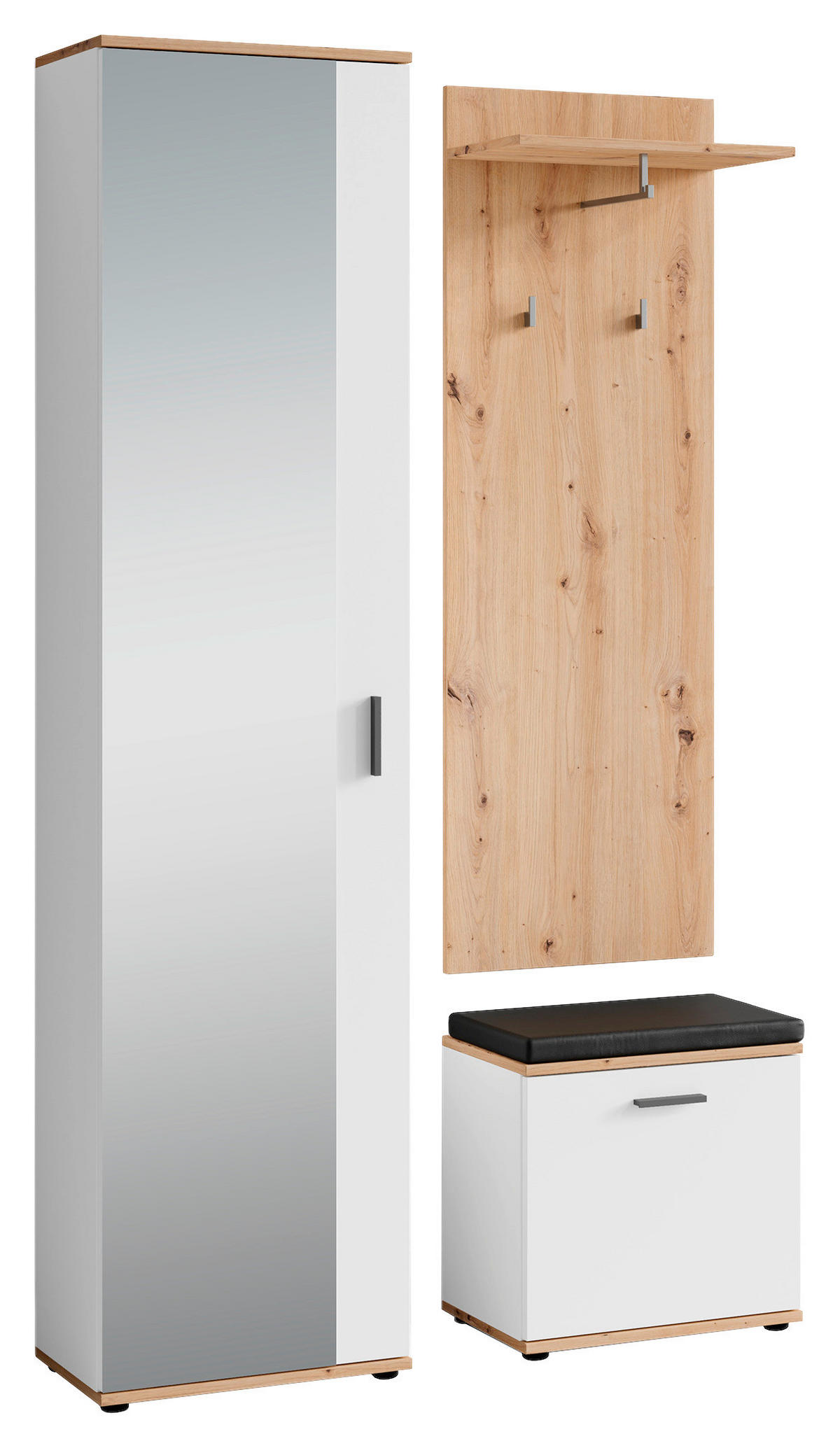 GARDEROBE  in 49/196/30 cm  - Weiß/Eiche Artisan, Design, Holzwerkstoff (49/196/30cm) - MID.YOU