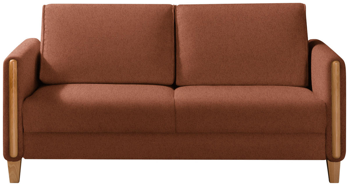 SCHLAFSOFA in Flachgewebe Buchefarben, Rostfarben  - Rostfarben/Buchefarben, Design, Holz/Textil (174/88/104cm) - Niels Andersson