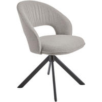 DREHSTUHL Bouclé Schwarz, Kaschmir  - Kaschmir/Schwarz, Basics, Textil/Metall (60/88,5/64cm) - Celina Home