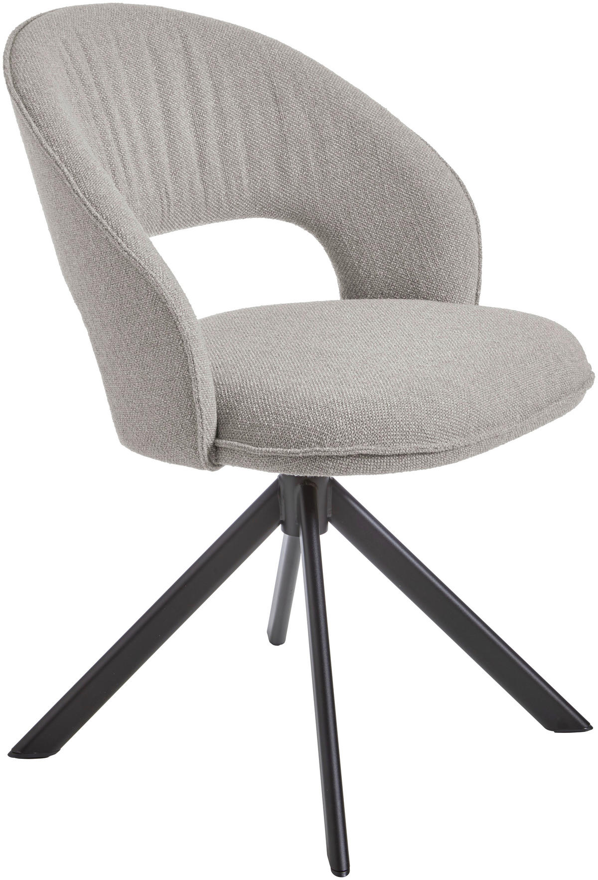 DREHSTUHL Bouclé Schwarz, Kaschmir  - Kaschmir/Schwarz, Basics, Textil/Metall (60/88,5/64cm) - Celina Home