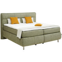 BOXSPRING-ÁGY 160/200 cm  világoszöld  - alumínium színű/világoszöld, Konventionell, textil/fém (160/200cm) - Dieter Knoll