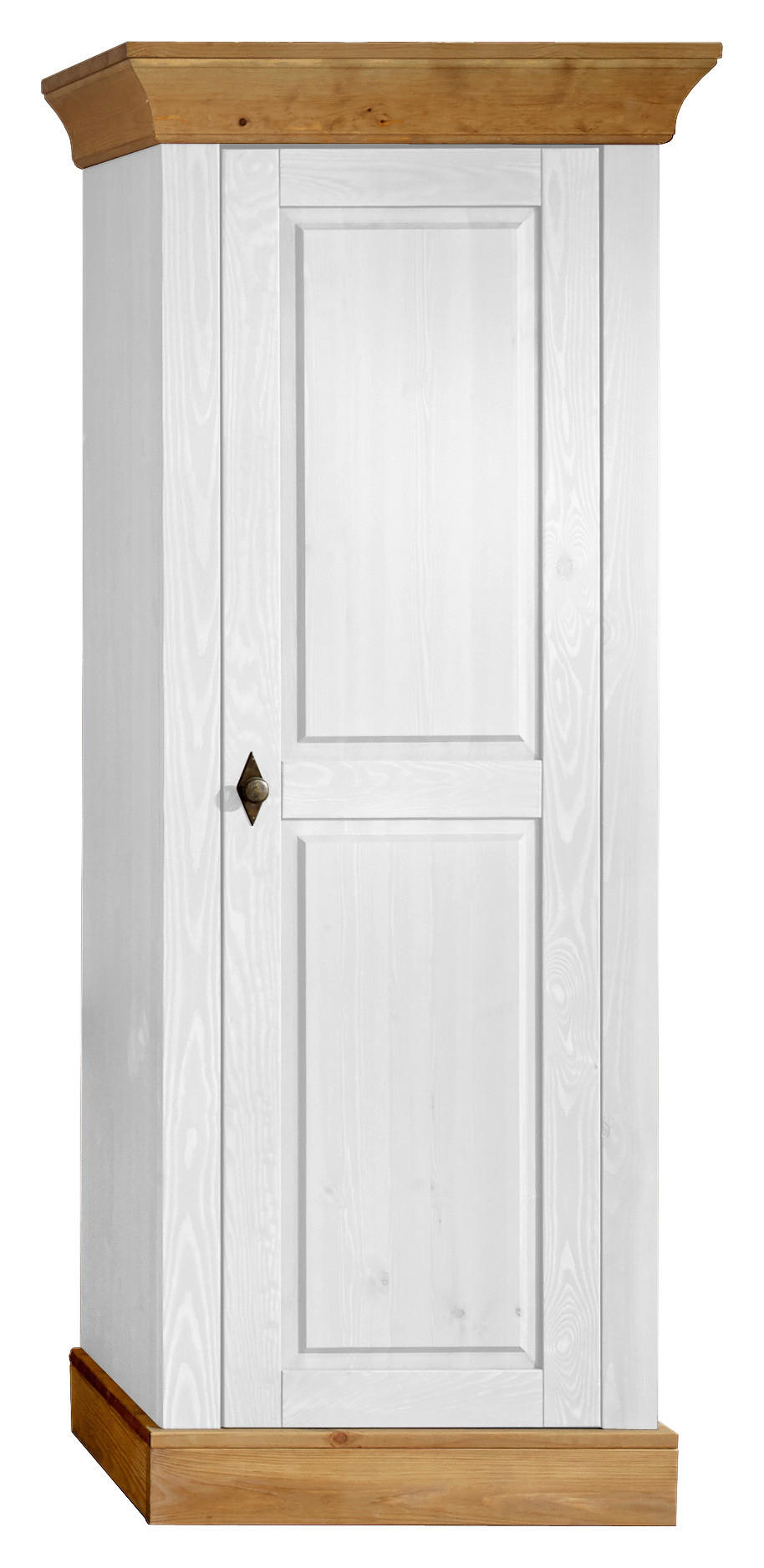 SCHRANK - Laugenfarbig/Weiß, ROMANTIK / LANDHAUS, Holz/Metall (65/163/45cm) - Boxxx