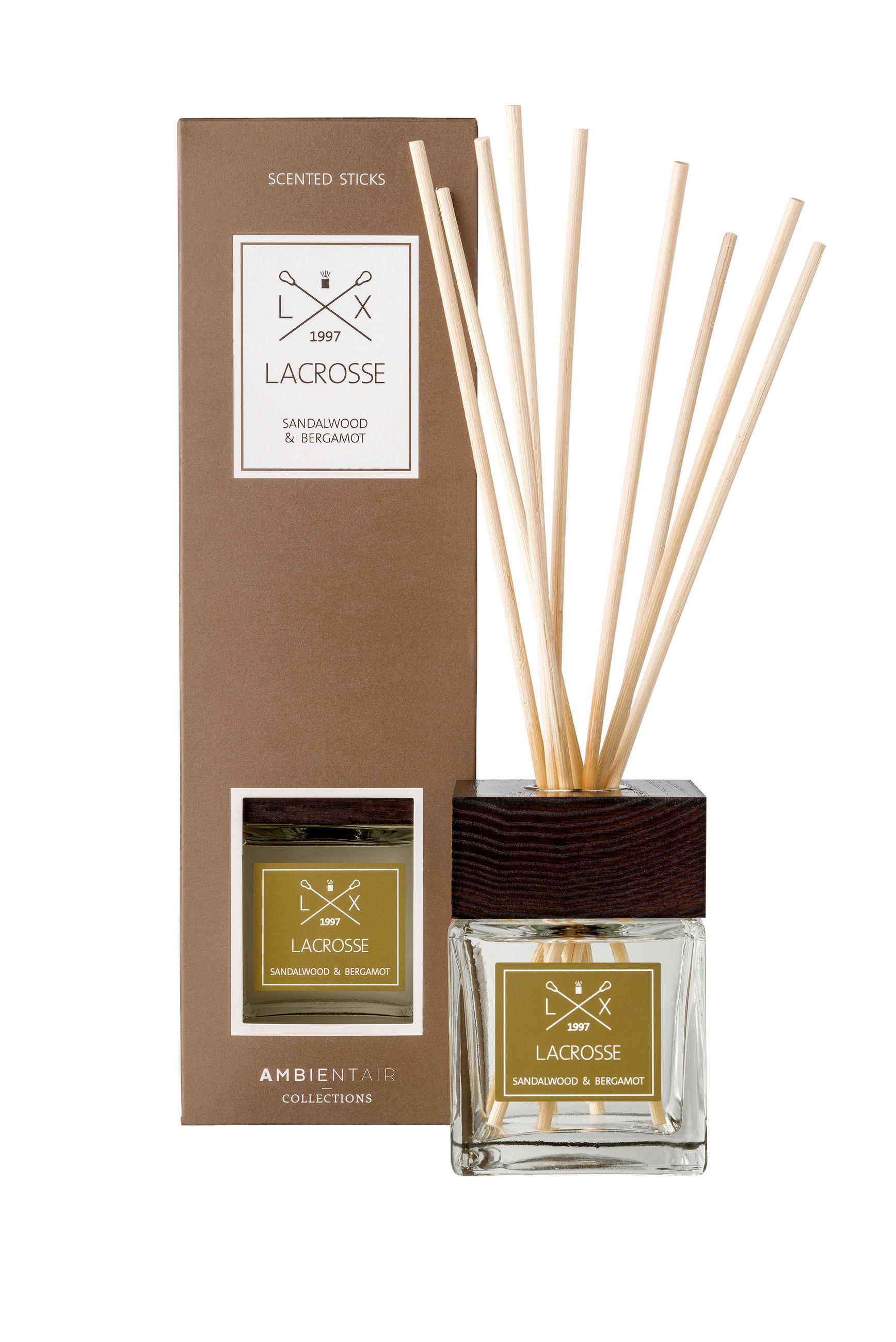 DIŠAVA ZA PROSTOR Sandalwood&Bergamot  - večbarvno, Basics, karton/steklo (200ml) - Lacrosse