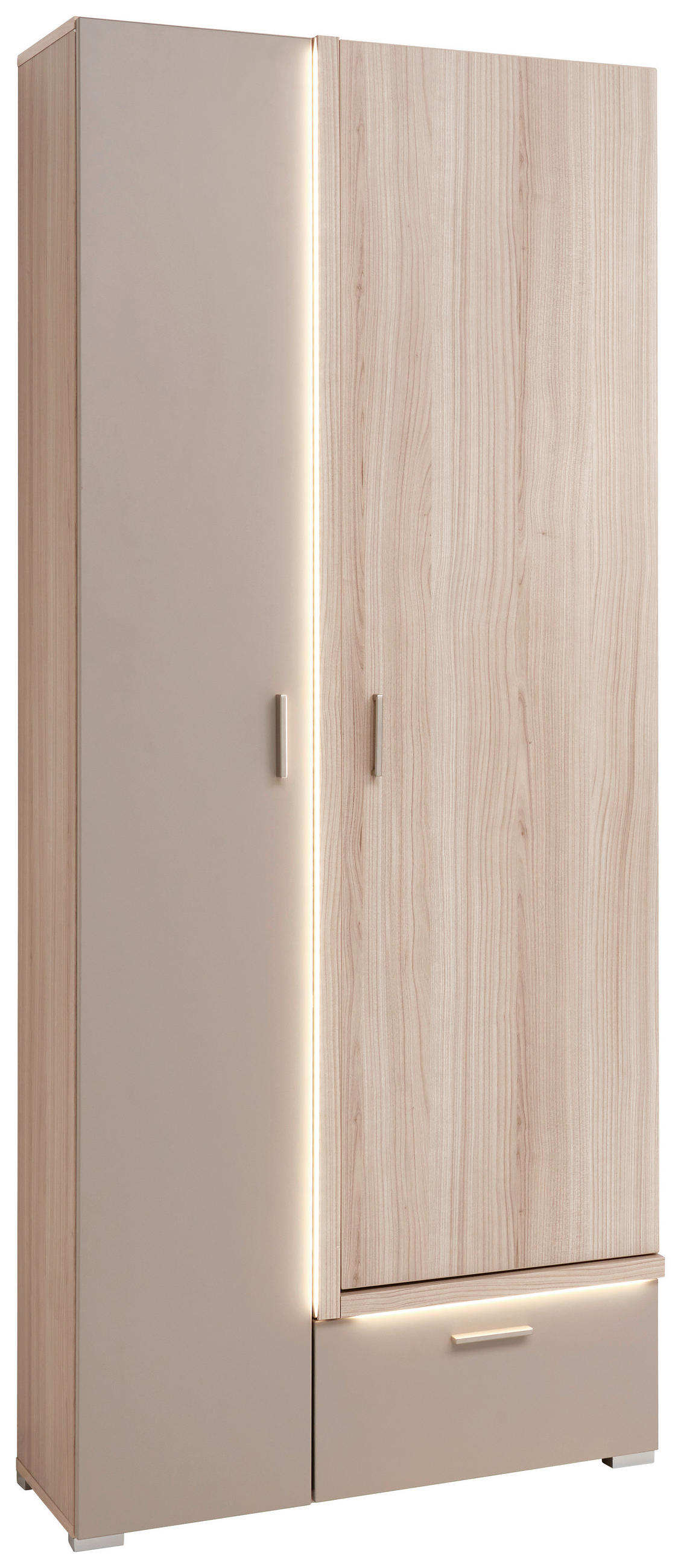 GARDEROBENSCHRANK  in 78/194/38 cm  - Chromfarben/Eichefarben, Design, Holzwerkstoff/Kunststoff (78/194/38cm) - Voleo