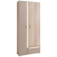 GARDEROBENSCHRANK  in 78/194/38 cm  - Chromfarben/Eichefarben, Design, Holzwerkstoff/Kunststoff (78/194/38cm) - Voleo
