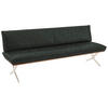 SITZBANK in Holz, Metall, Leder Edelstahlfarben, Dunkelgrün  - Dunkelgrün/Edelstahlfarben, Design, Leder/Holz (214/88/66cm) - Koinor