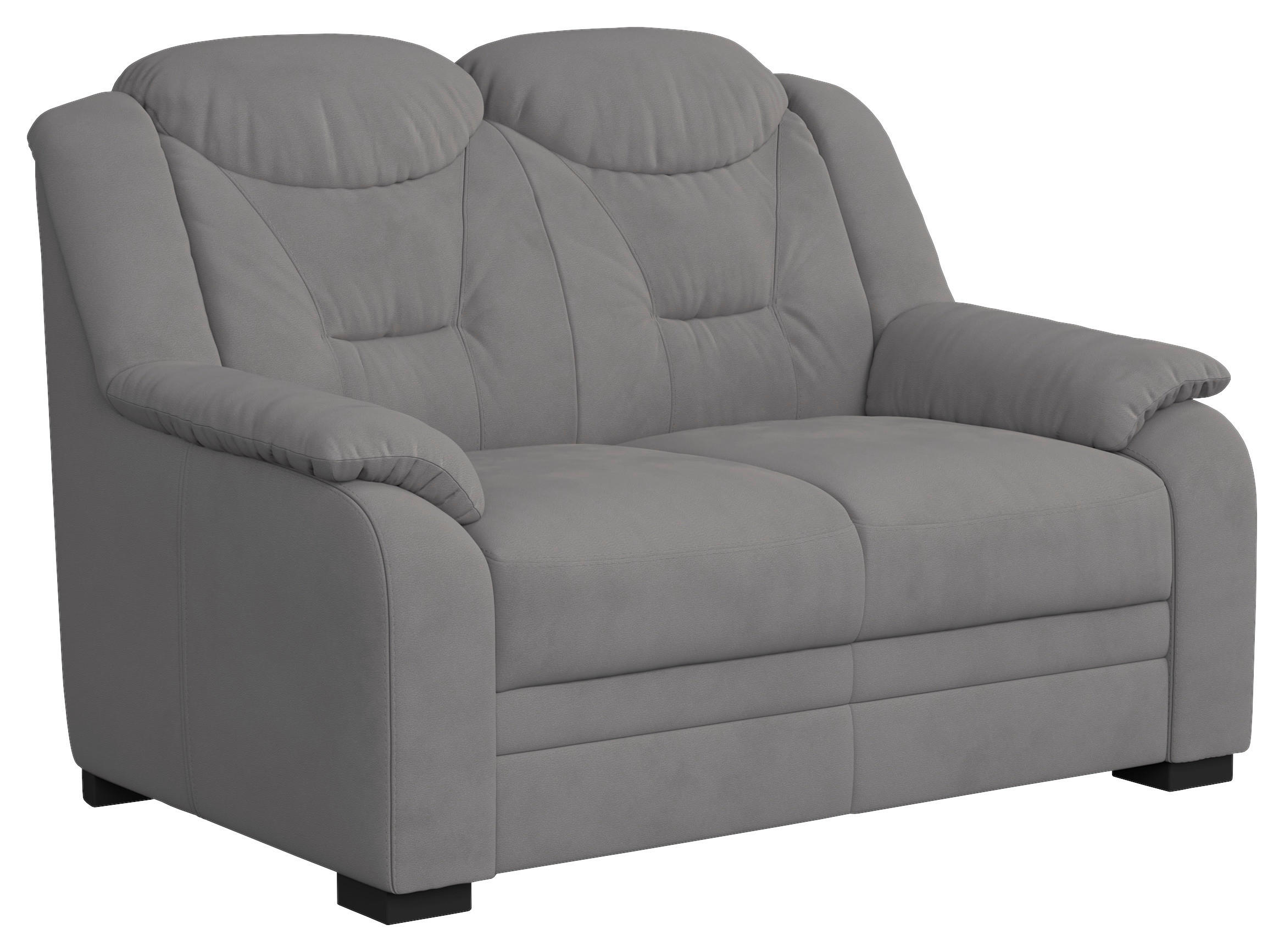 2-SITZER-SOFA in Mikrofaser Hellgrau  - Hellgrau/Schwarz, Basics, Kunststoff/Textil (138/99/99cm) - MID.YOU