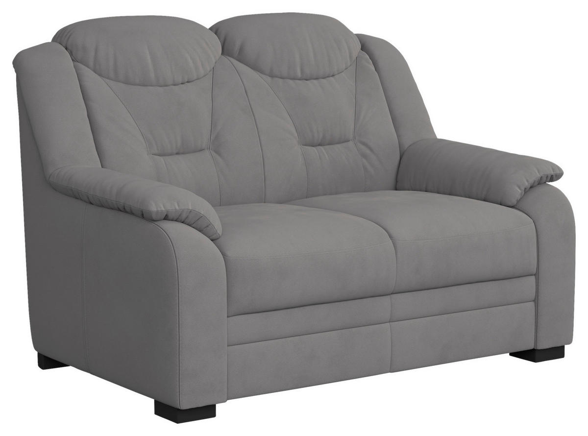 2-SITZER-SOFA in Mikrofaser Hellgrau  - Hellgrau/Schwarz, Basics, Kunststoff/Textil (138/99/99cm) - MID.YOU