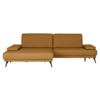 ECKSOFA Echtleder Senfgelb  - Senfgelb/Schwarz, Konventionell, Leder/Metall (180/301cm) - Joop!