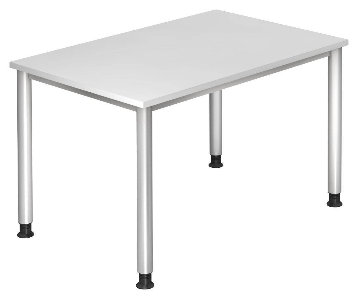 SCHREIBTISCH 120/80/68-76 cm  in Grau, Silberfarben  - Silberfarben/Grau, KONVENTIONELL, Holzwerkstoff/Metall (120/80/68-76cm) - Venda